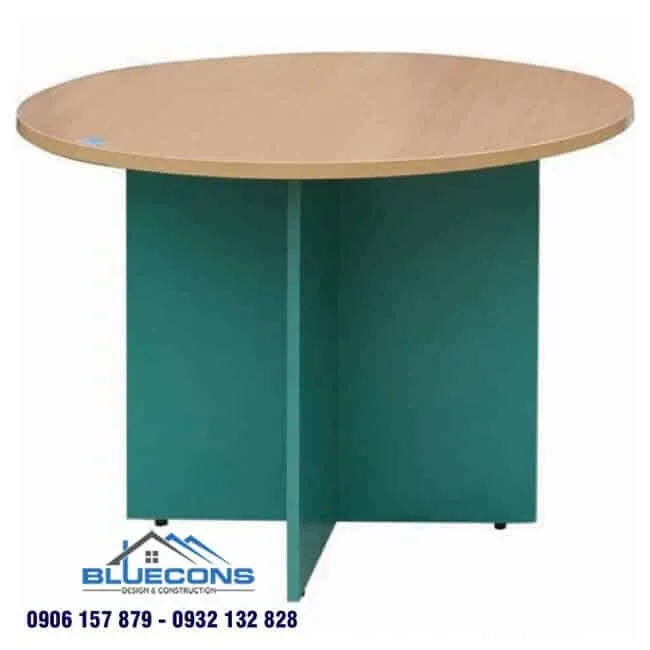 Bàn họp tròn màu vàng xanh thanh lịch nhưng vô cùng hiện đại