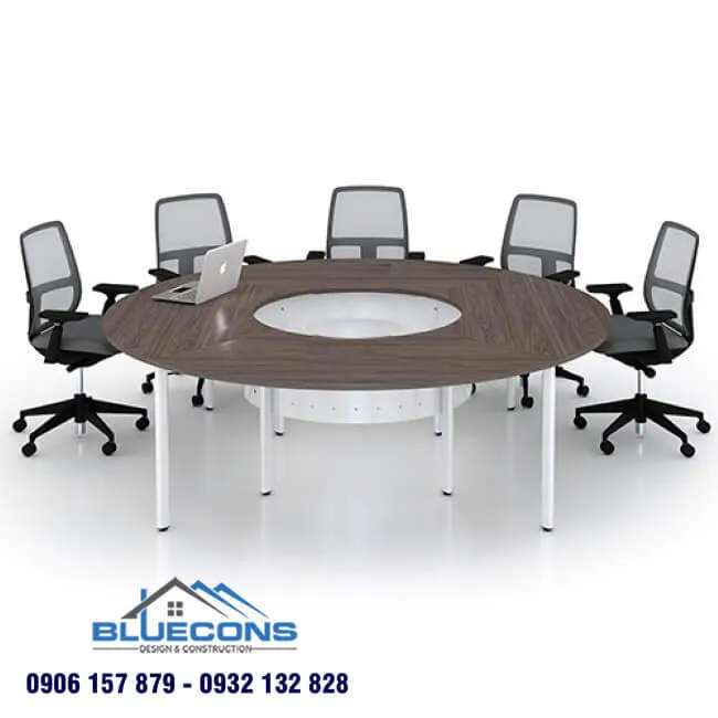 Tiện lợi đầy thoải mái với bàn họp tròn chân sắt hiện đại