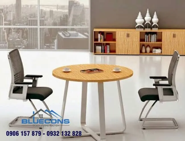 Ấn tượng đầy cuốn hút với bàn họp tròn gỗ đẹp