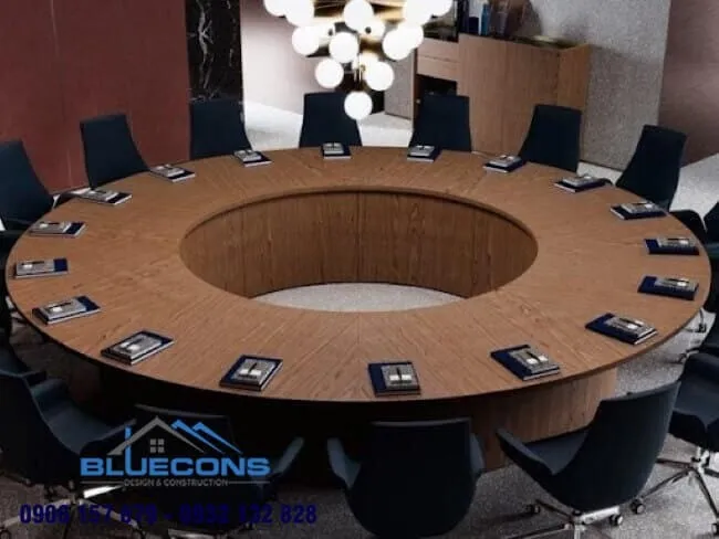 Bàn họp tròn 15 người đẹp chất lượng cao cấp 