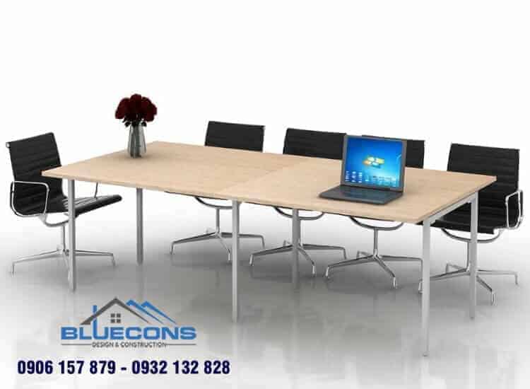 Bàn họp chân sắt 1m8 thích hợp với quy mô cuộc họp từ 6 - 10 người
