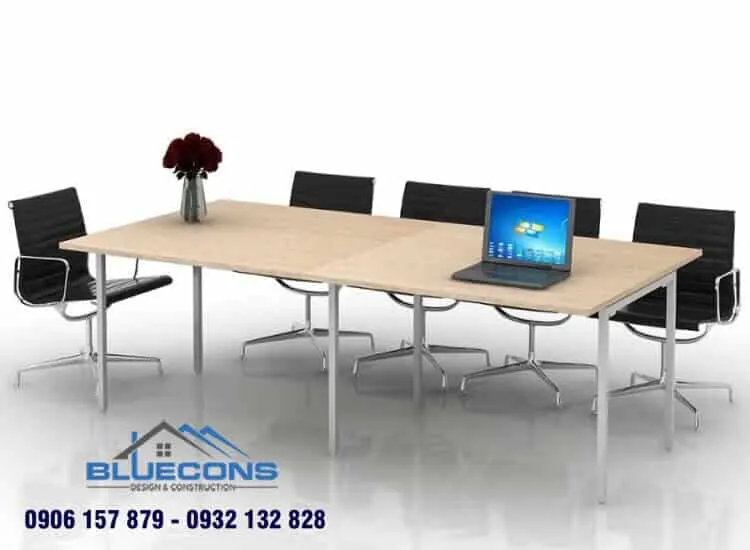 Bàn họp chân sắt 1m8 thích hợp với quy mô cuộc họp từ 6 - 10 người
