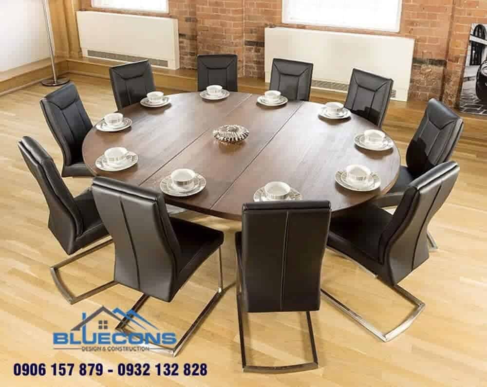 Thiết kế bàn họp tròn dài 3m cho cuộc họp nhiều người rất thuận tiện