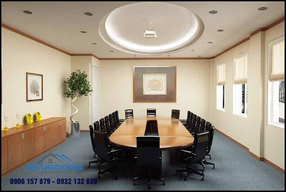 Bàn họp hình elip gỗ Veneer phong cách cổ điển nhưng vẫn khá hiện đại