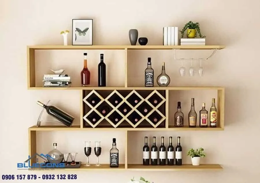 tủ rượu gỗ công nghiệp