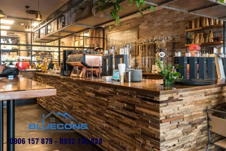 Quầy thu ngân quán trà sữa kết hợp quầy pha chế phổ biến