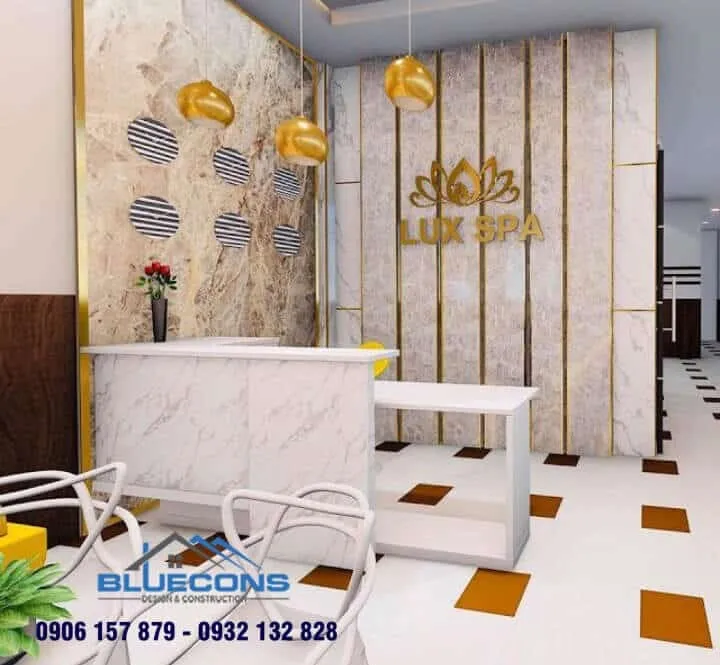 Quầy thu ngân spa có thiết kế vô cùng “sang chảnh”