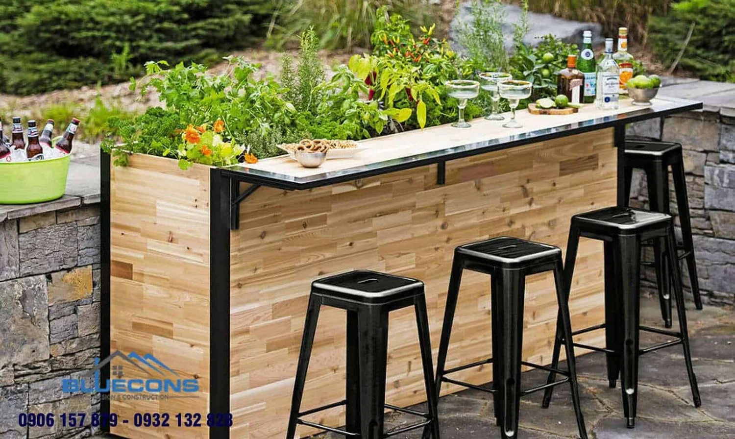 Quầy bar cafe ngoài trời