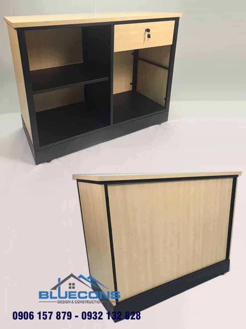 Quầy thu ngân gỗ thông 8 Quầy tính tiền mini nhiều ngăn tiết kiệm không gian hiệu quả