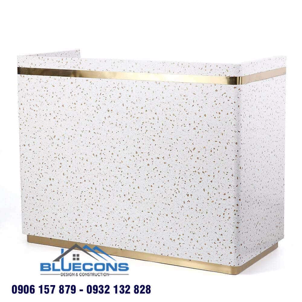 Hết sức lạ mắt với quầy thu ngân đẹp chữ U phủ acrylic giả đá