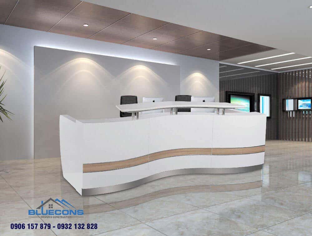 Quầy thu ngân nhựa acrylic 6 Độc đáo, thu hút với thiết kế quầy thu ngân acrylic uốn lượn tinh tế