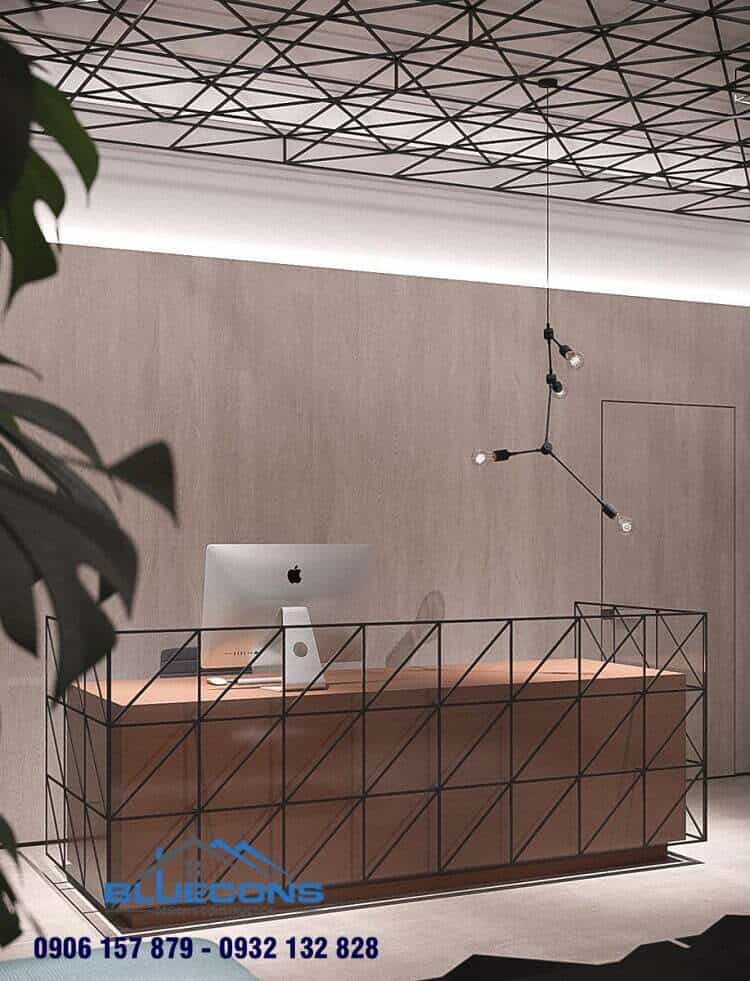 Quầy thu ngân gỗ MDF có thiết kế đơn giản nhưng không kém phần tinh tế