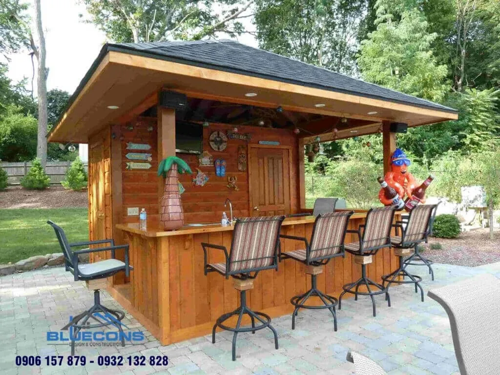 Hòa mình bên quầy thanh toán quầy bar ngoài trời cực đẹp