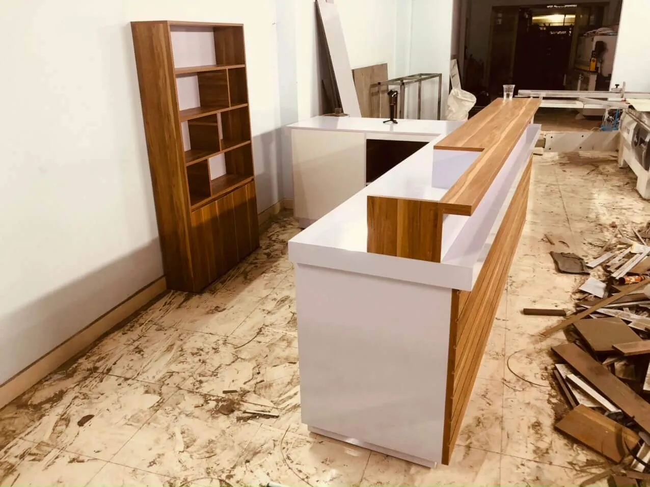 quầy trà sữa đẹp bằng gỗ mdf