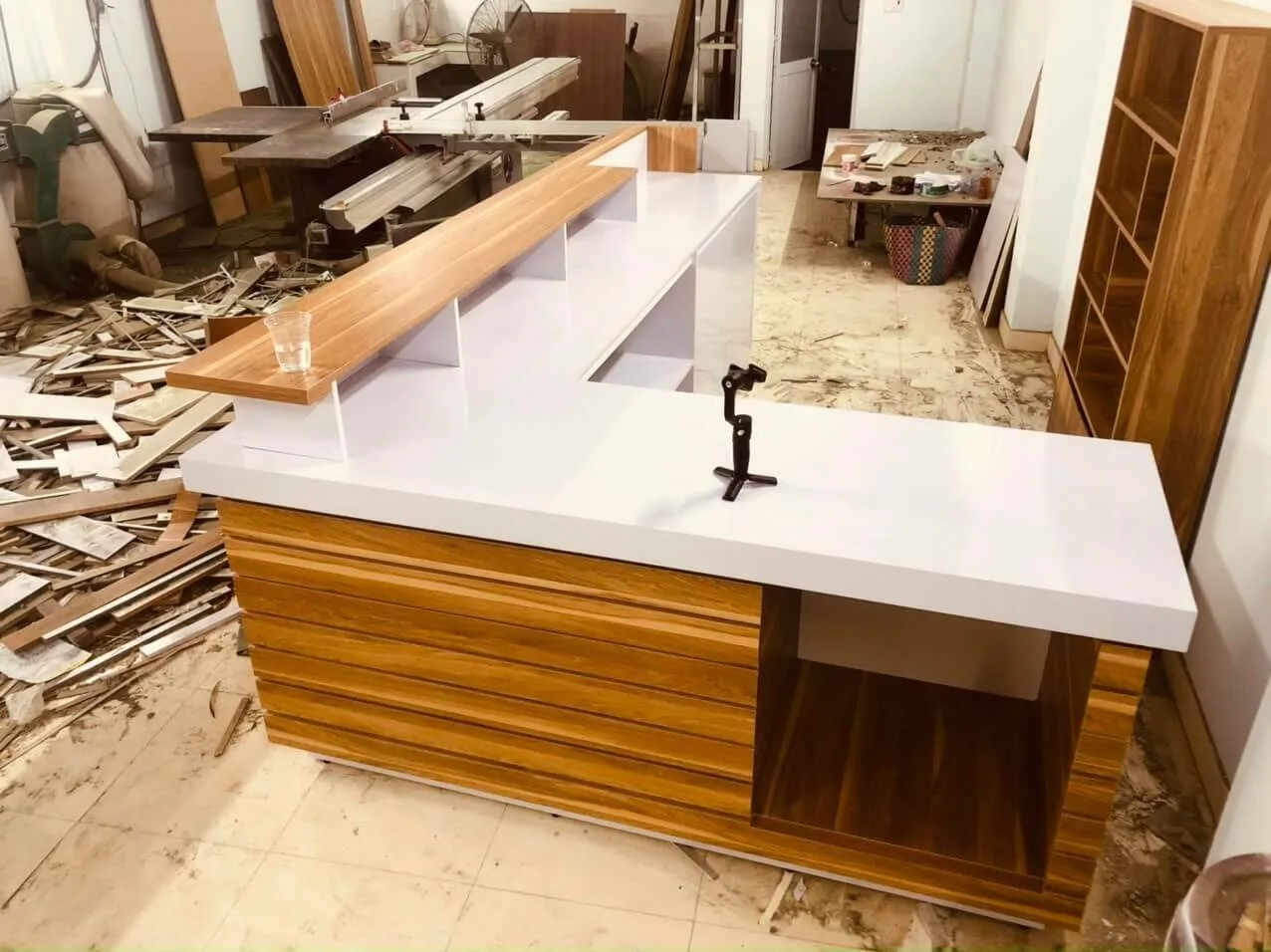 quầy trà sữa gỗ đẹp chống ẩm