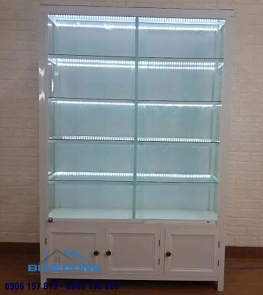 tủ kính trưng bày đẹp