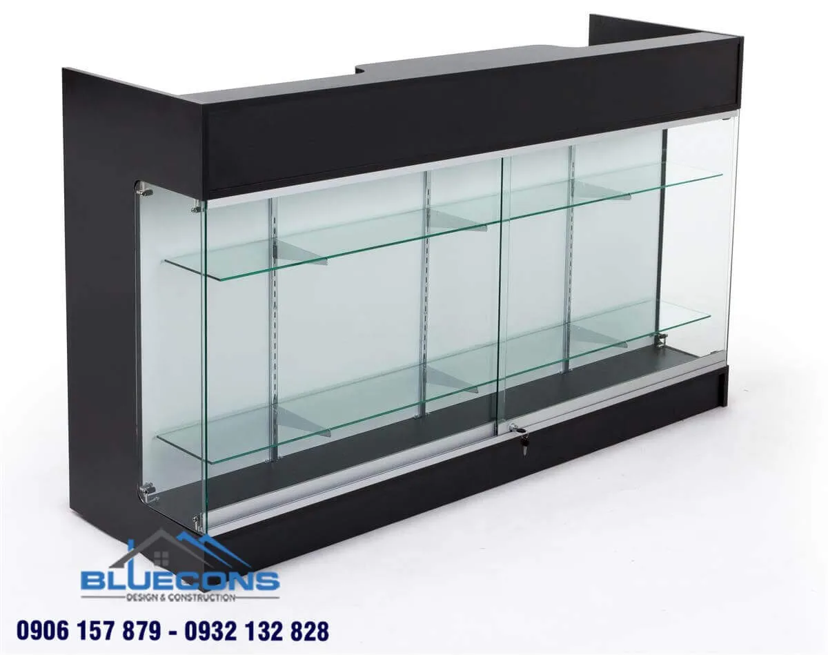 Quầy thu ngân tủ có mặt kính sang trong cho các spa