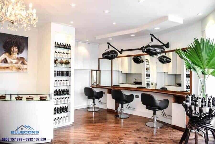 Tủ trưng bày tiệm tóc ấn tượng chuẩn phong cách Salon Tủ trưng bày tiệm tóc ấn tượng chuẩn phong cách Salon