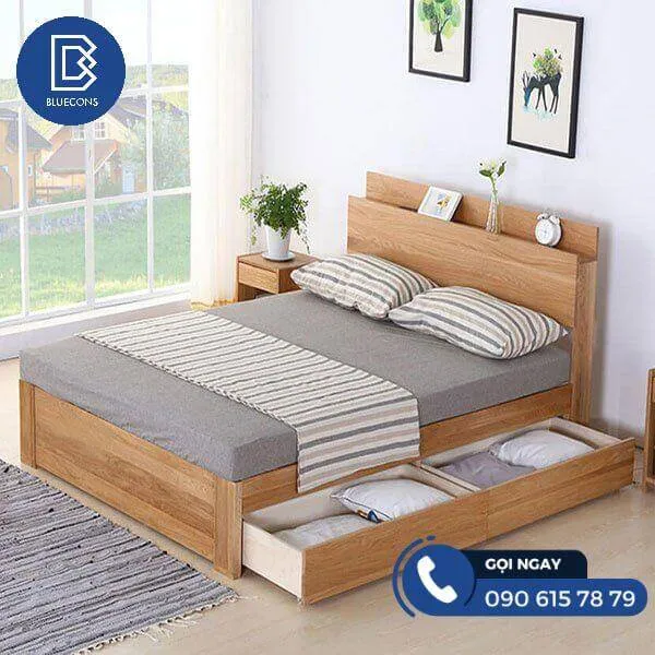 Giường ngủ gỗ công nghiệp kết hợp tủ đa năng