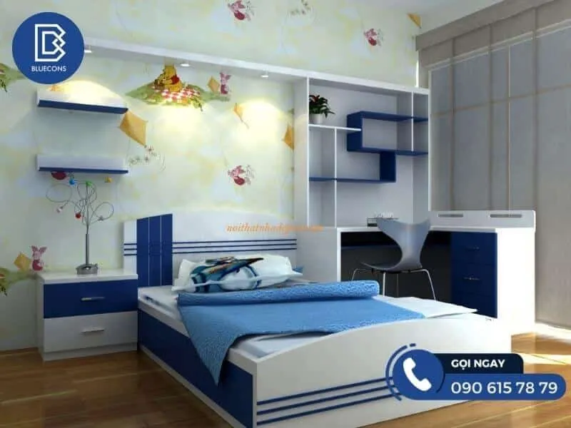 Giường ngủ gỗ hiện đại dành cho bé