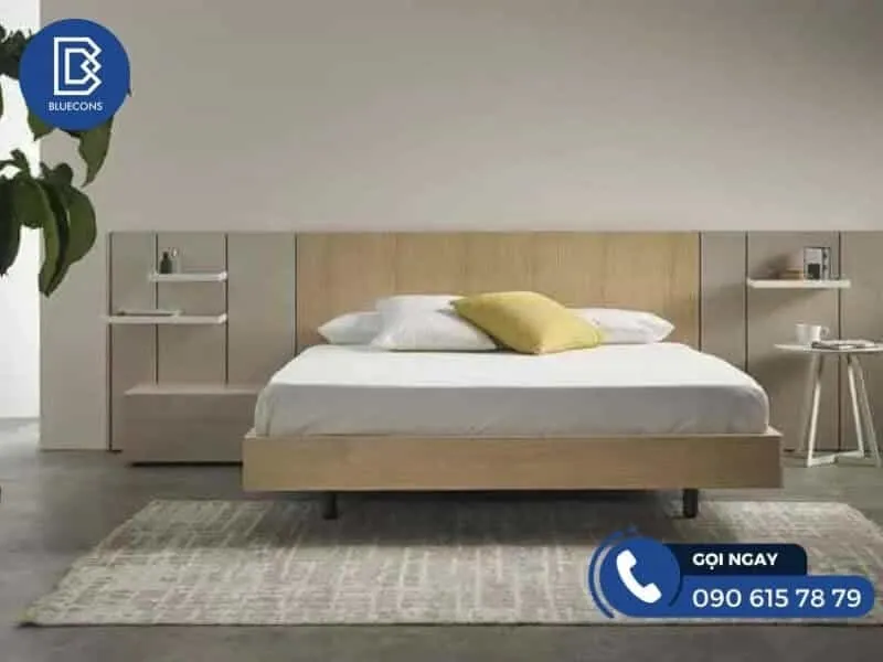 Mẫu giường ngủ MDF phong cách Vintage