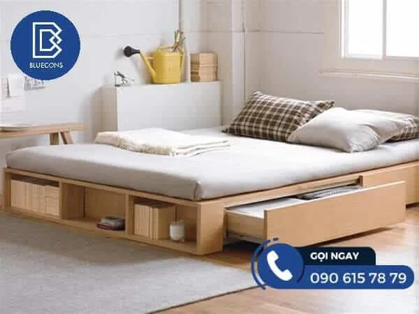 Mẫu giường gỗ MDF lõi xanh