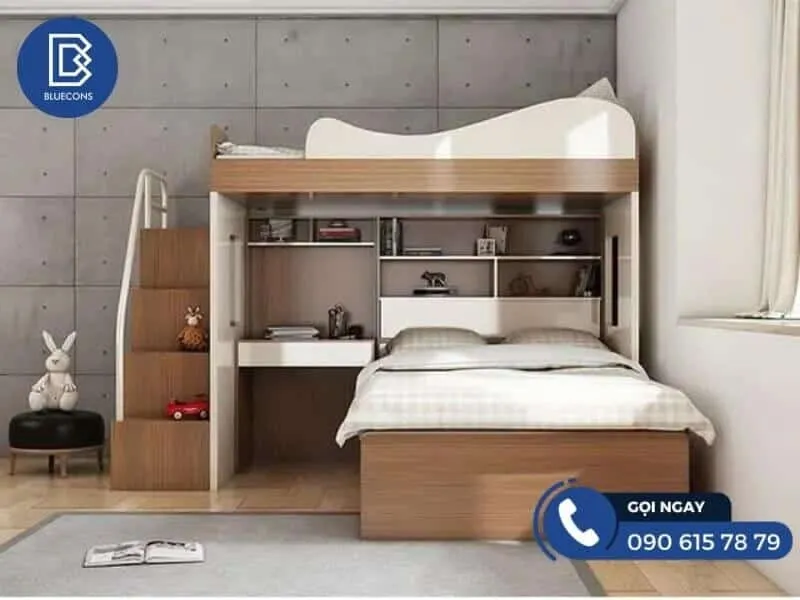 Mẫu giường tầng chất liệu gỗ MDF