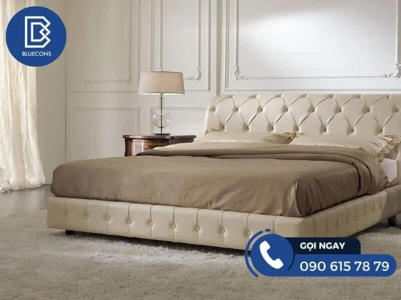 Mẫu giường bọc nhung sang trong