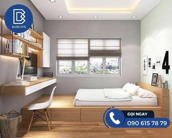 Giường ngủ gỗ MDF phong cách hiện đại