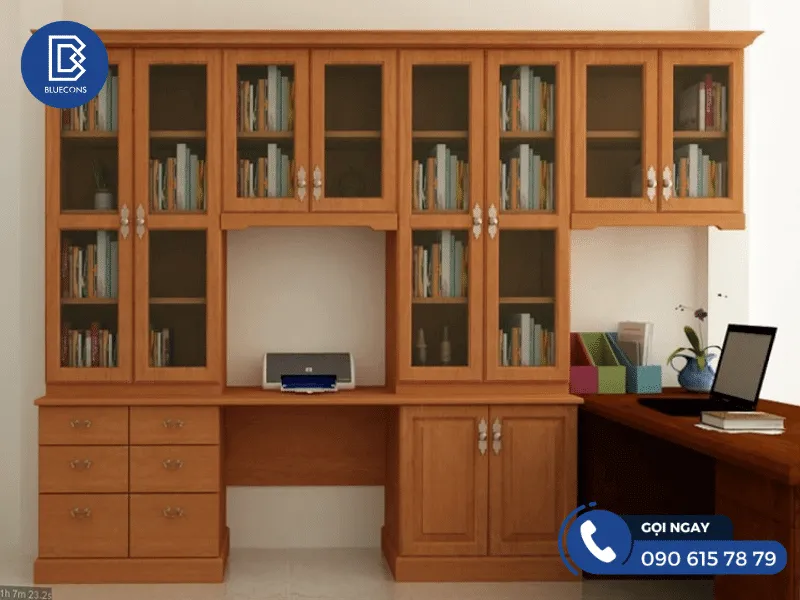 Tủ đựng hồ sơ, tài liệu văn phòng tại nhà bằng gỗ HDF
