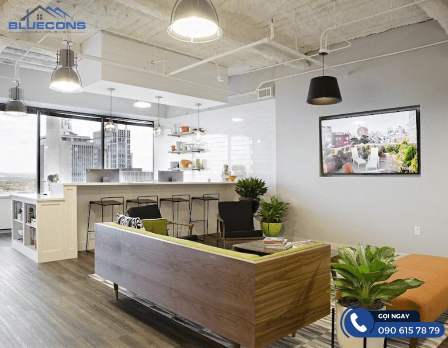 Văn phòng thiết kế quầy bar mini cho nhân viên thư giãn 
