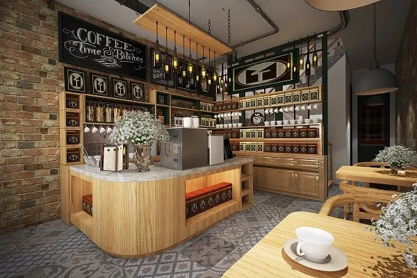 Cách thiết kế quầy quán cafe đẹp - đơn giản - sang trọng