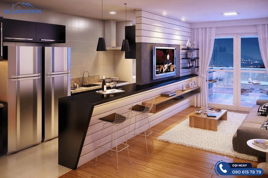 Một quầy bar mini làm cho ngôi nhà thêm phần sang trọng