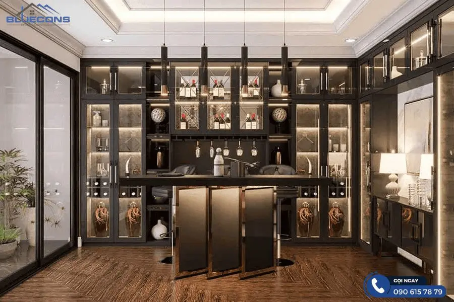 Quầy bar rượu phòng khách