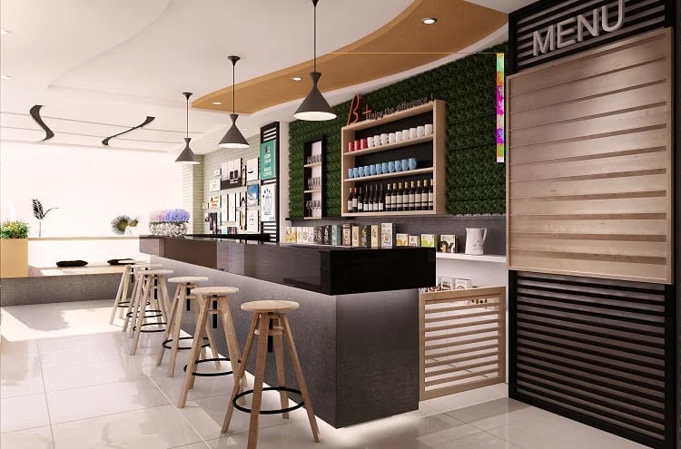 Cách thiết kế quầy quán cafe đẹp - đơn giản