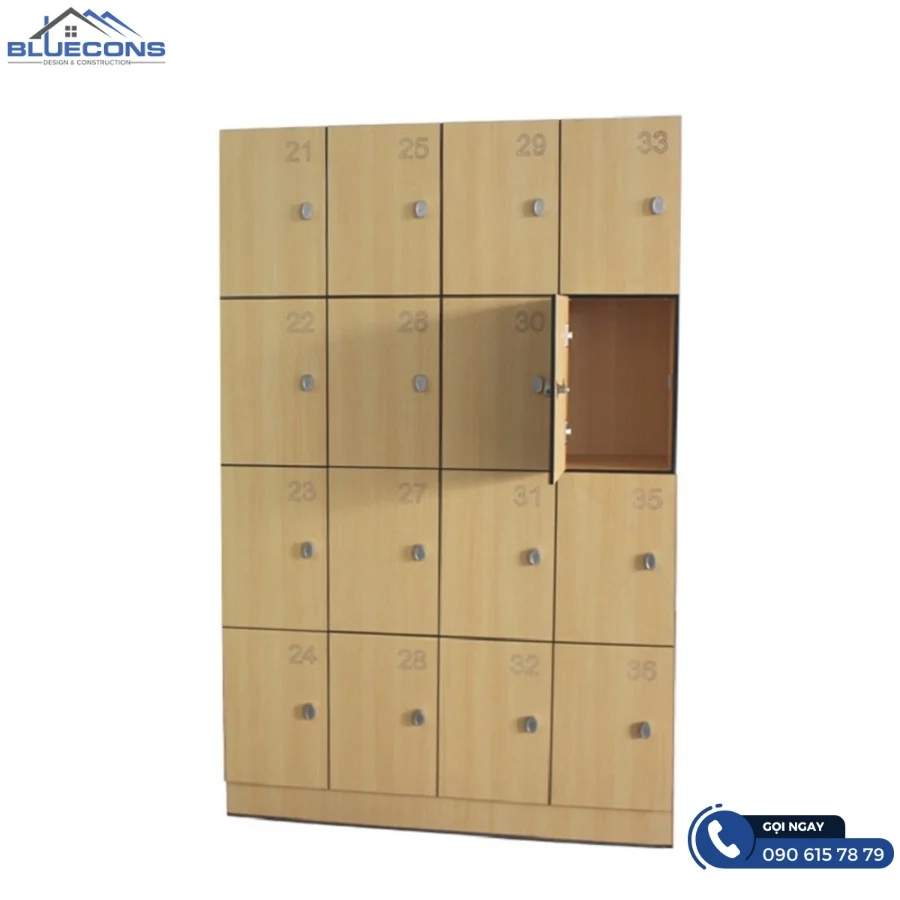 Tủ locker gỗ cho nhân viên khách sạn nhỏ gọn