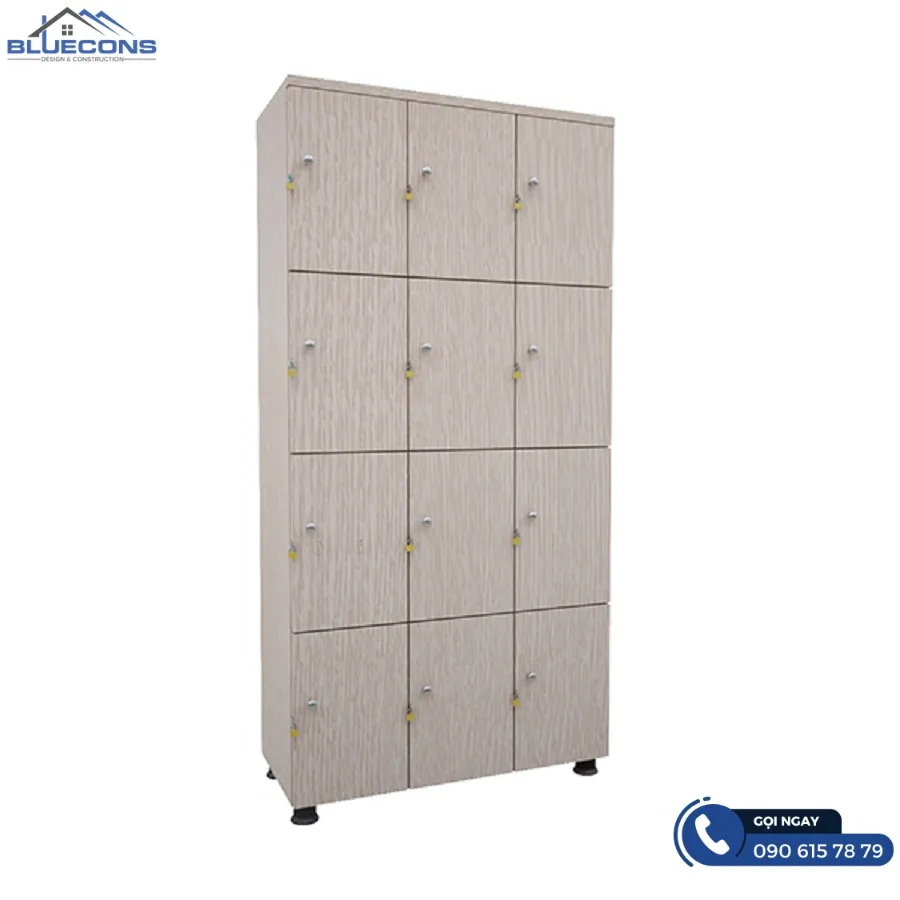 Tủ locker 12 ngăn gỗ công nghiệp