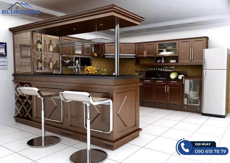 Các mẫu quầy pha chế chữ L thông dụng nhất 2025 13 Quầy pha chế chữ L sang trọng