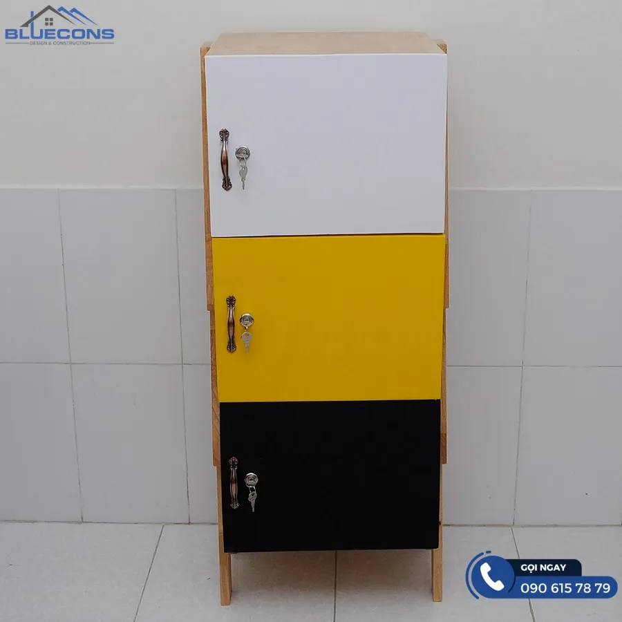 Mẫu tủ locker 3 ngăn có khóa