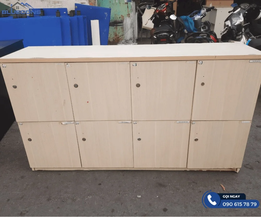 Tủ locker 8 ngăn dạng ngang với khả năng lưu trữ lớn