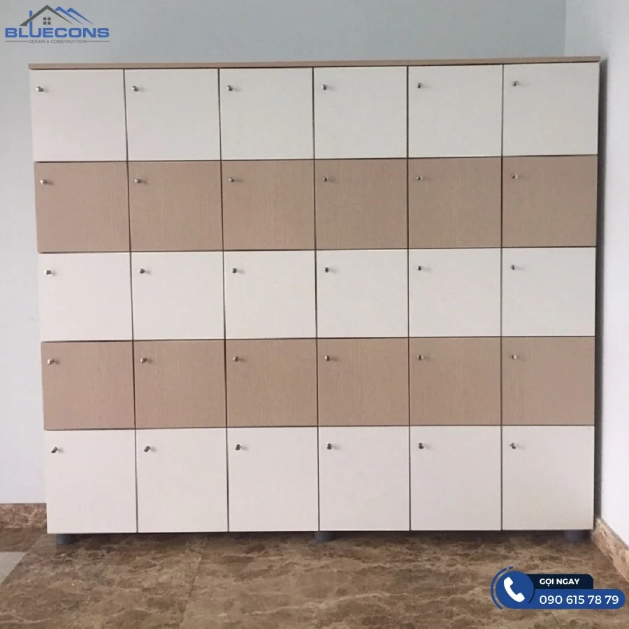 Tủ locker gỗ 30 ngăn cho siêu thị