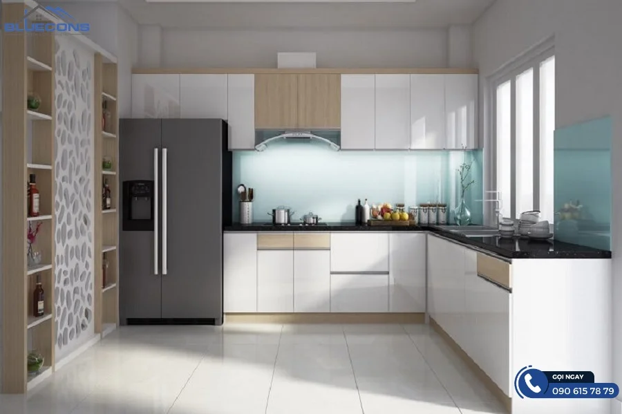 Tủ bếp chữ L đẹp