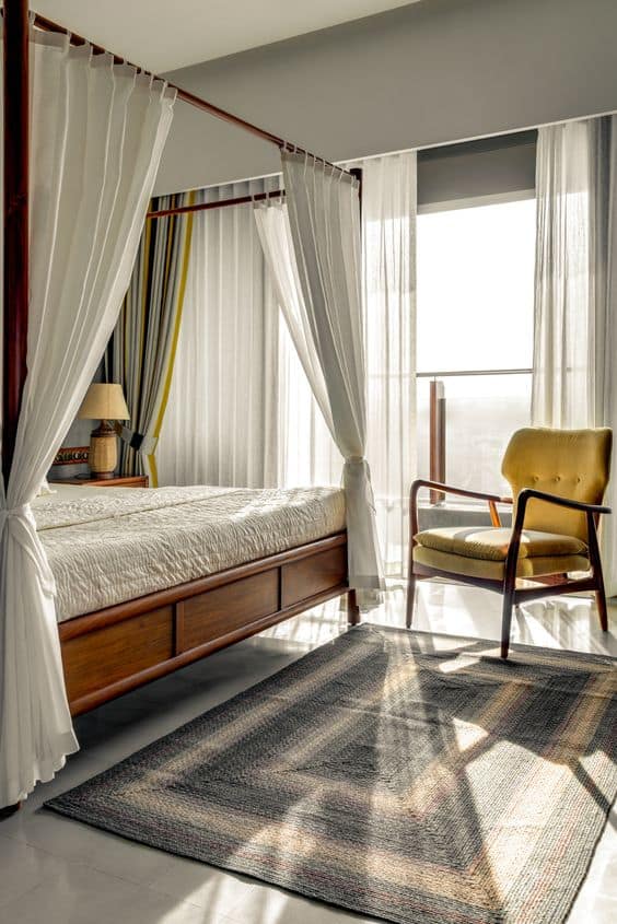 Decor phòng ngủ và thiết kế tủ quần áo gọn đẹp 19 decor phòng ngủ bằng rèm
