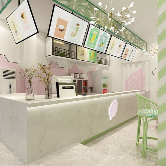 Quầy pha chế trà sữa, cafe đẹp 2025 4 Quầy pha chế trà sữa, Cafe