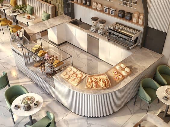 Quầy Pha Chế Rẻ Đẹp Theo Ngân Sách 14 Quầy pha chế trà sữa, Cafe chữ U