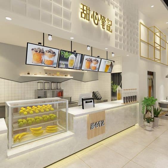 Quầy pha chế trà sữa, cafe đẹp 2025 15 Quầy pha chế trà sữa, Cafe chữ I