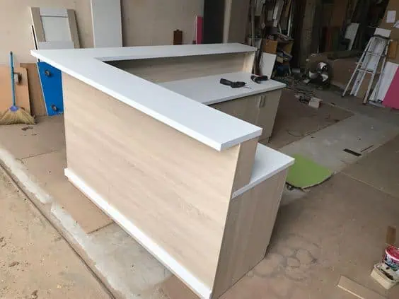Mẫu quầy thu ngân chữ L đẹp
