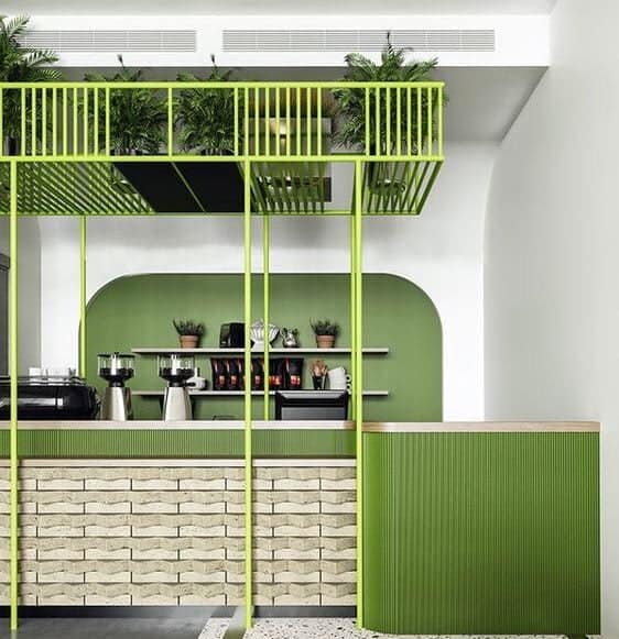 Quầy thu ngân tích hợp cây xanh thân thiện môi trường