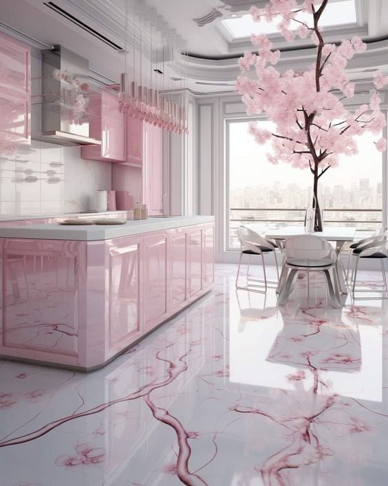 Tủ bếp màu sặc sỡ đa dạng