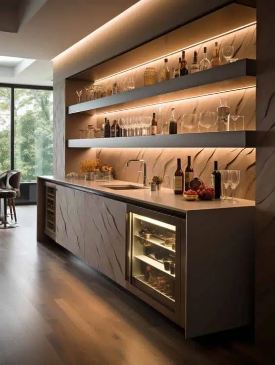 Tủ bếp tích hợp quầy bar